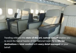 TCS private jet interior