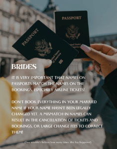 Bride Travel Tip