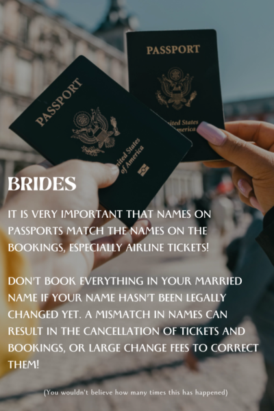 Bride Travel Tip