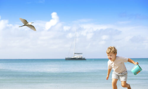 Young boy at Carlisle Bay Young boy at Carlisle Bay