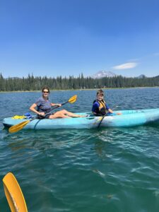 Family Kayaking near Mt Ranier National Park in Oregon