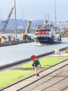 Ships passing through the Panama Canal