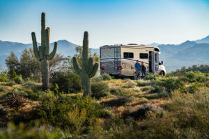 Luxury RV in desert