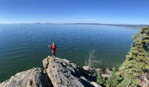 Short hike to see Yellowstone Lake in Yellowstone National Park
