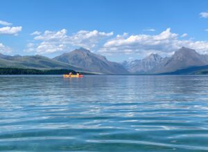Kayaking on Lake MacDonald, Glacier National Park