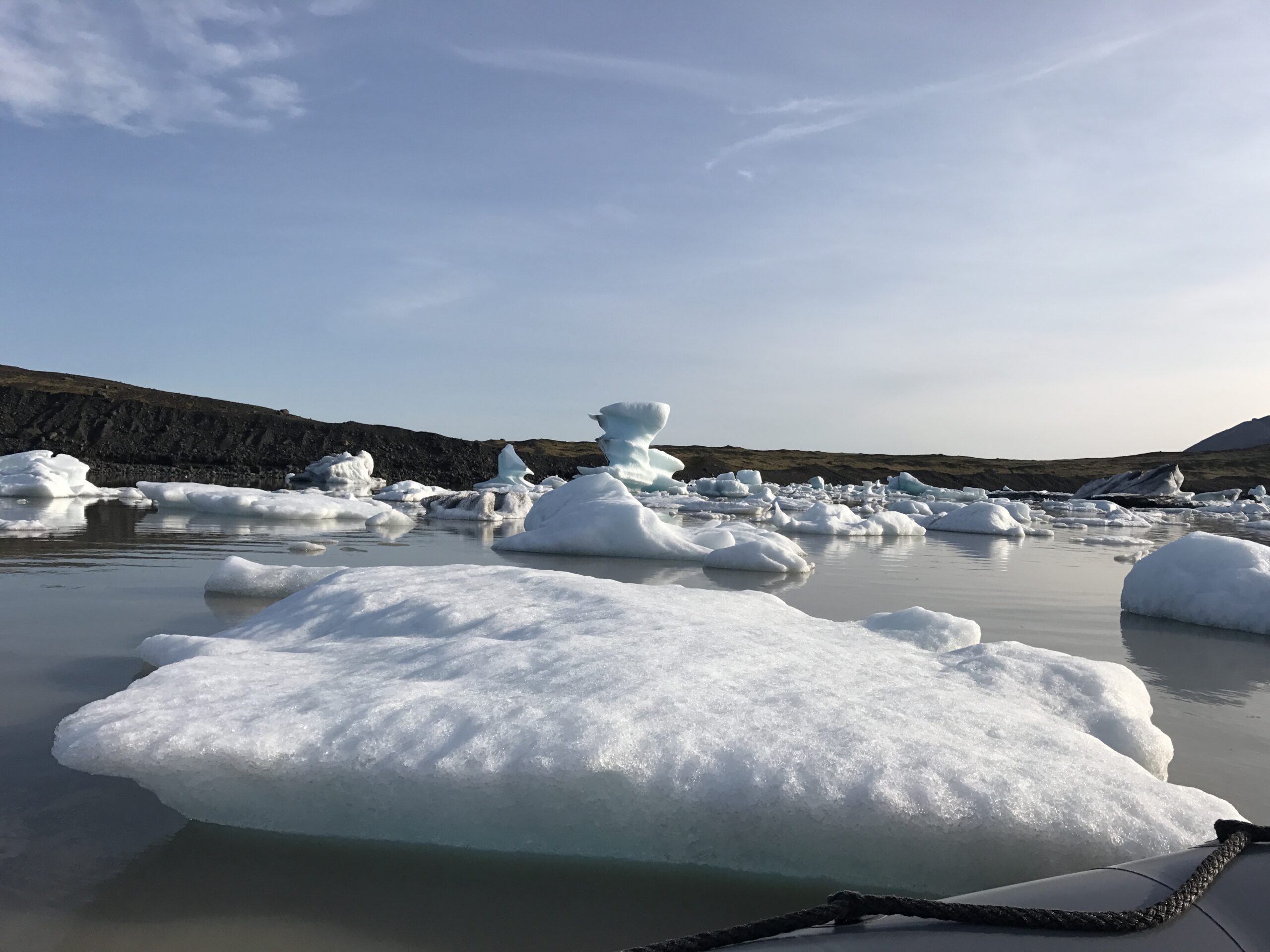 Floating icebergs in Glacier Lagoon on the Southern Coast of Iceland